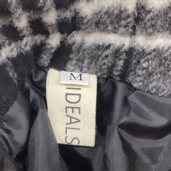IdealSanXun Black & White Plaid Wool Blend A-Line Skirt With Pockets Size Medium - Picture 3 of 8